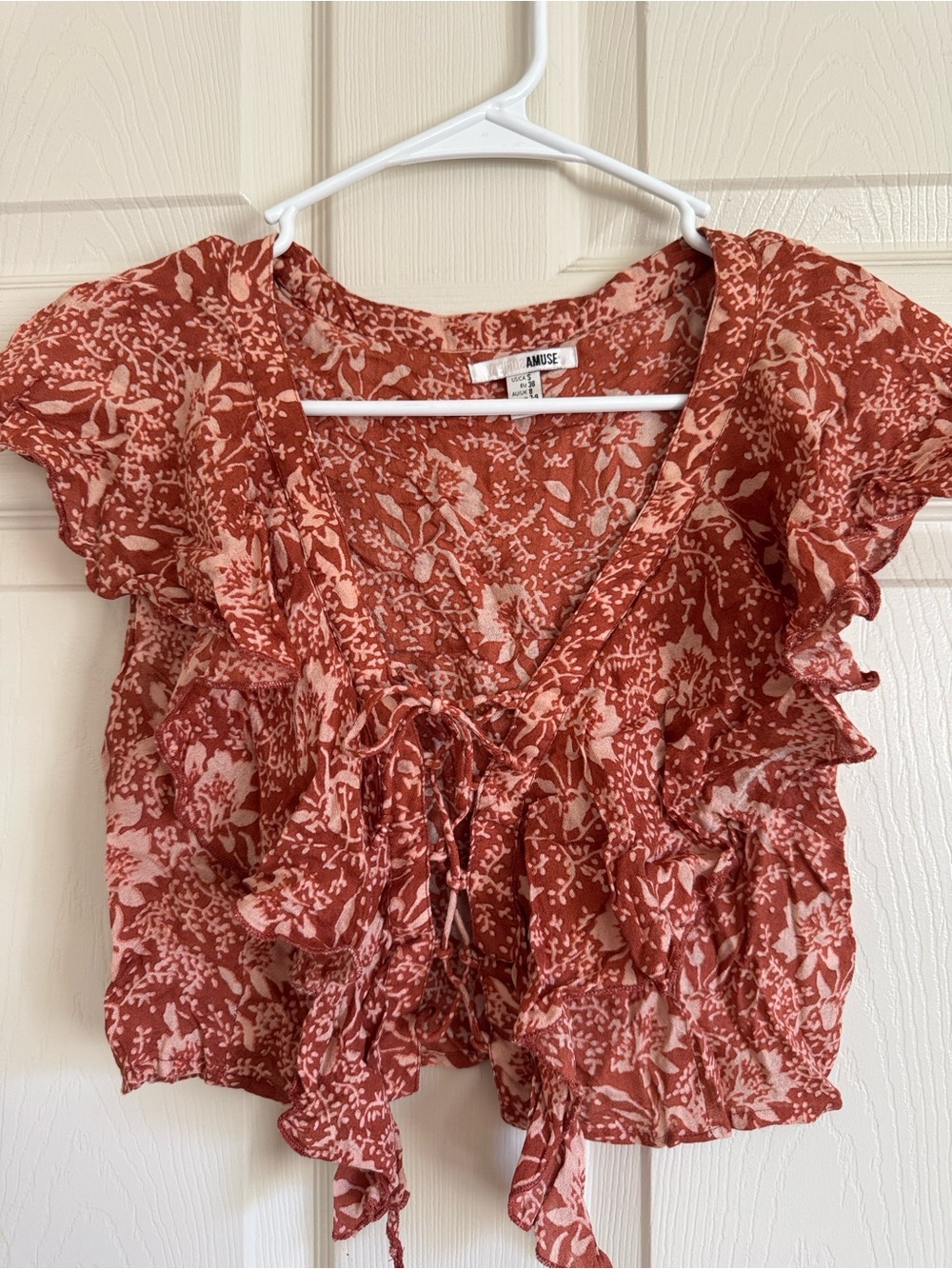 Amuse Society Solana Rust Floral Crop Size Small